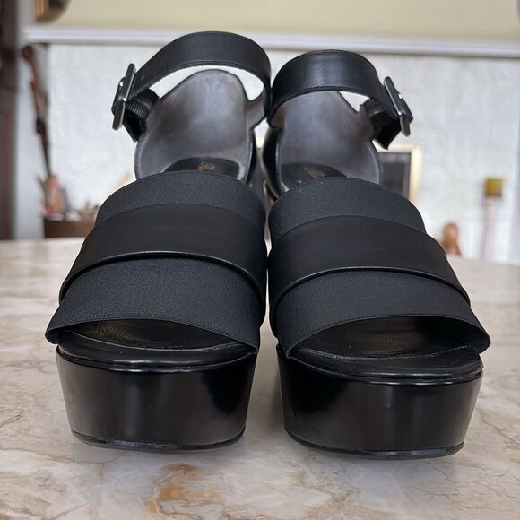 Robert Clergerie Dobert Leather Wedge Platform Sandals - Picture 7 of 15